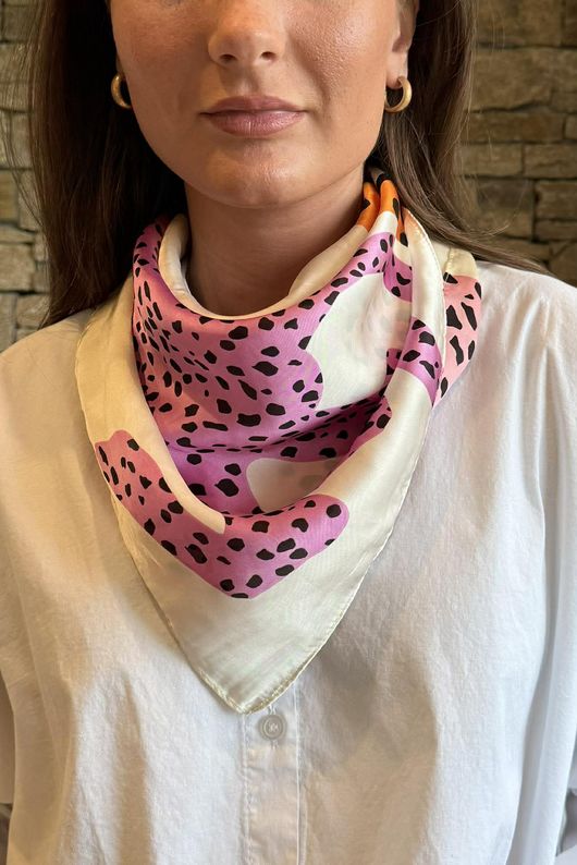 Dempsey Silky Blend Square Scarf Pink & Red /40=